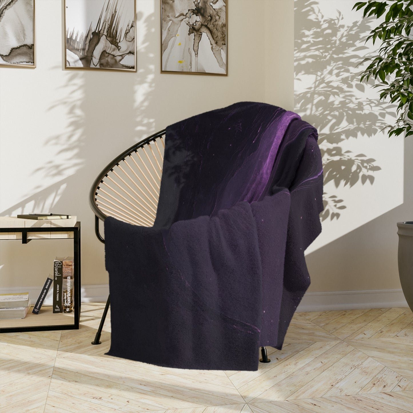 Purple Planet Velveteen Plush Blanket
