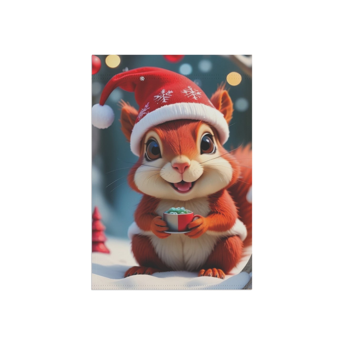 Cute Holiday Squirrel Garden Flag