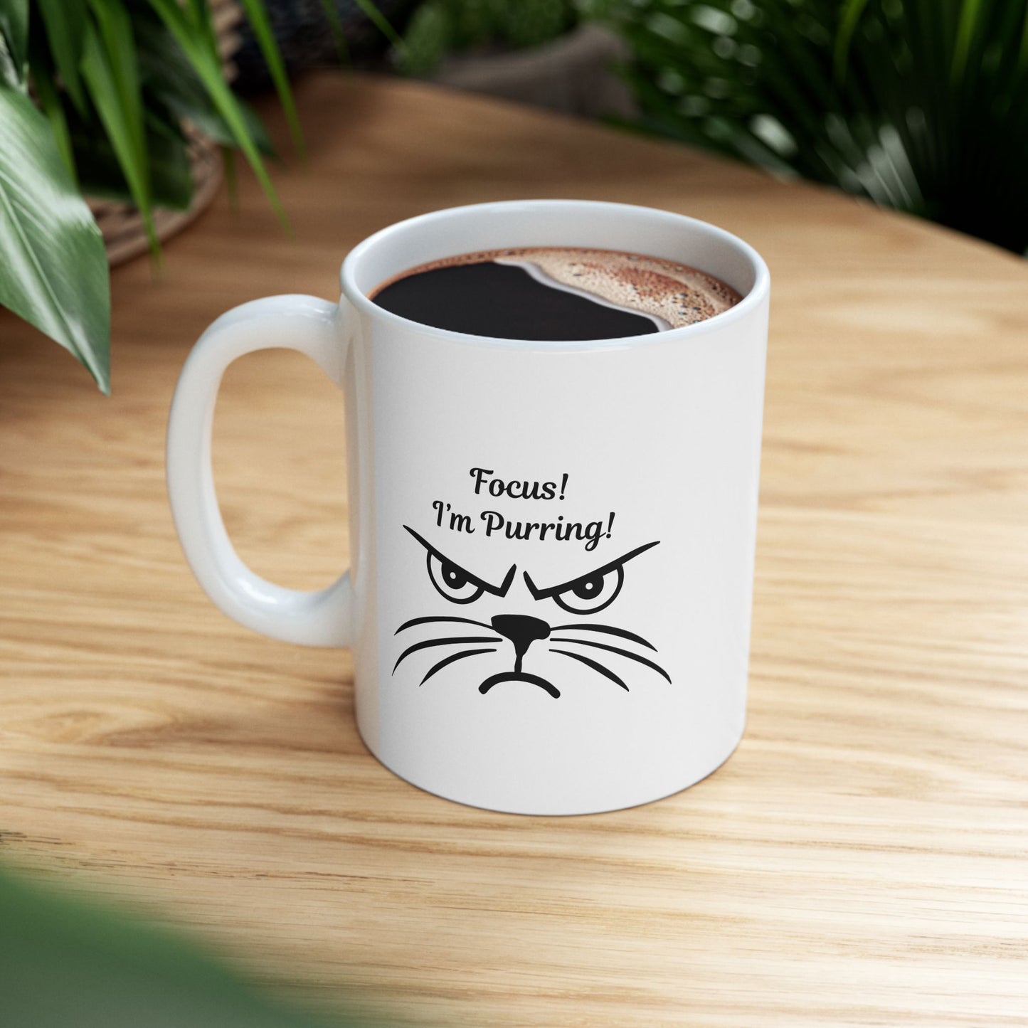 Focus! I'm Purring!" Grumpy Cat Coffee Mug