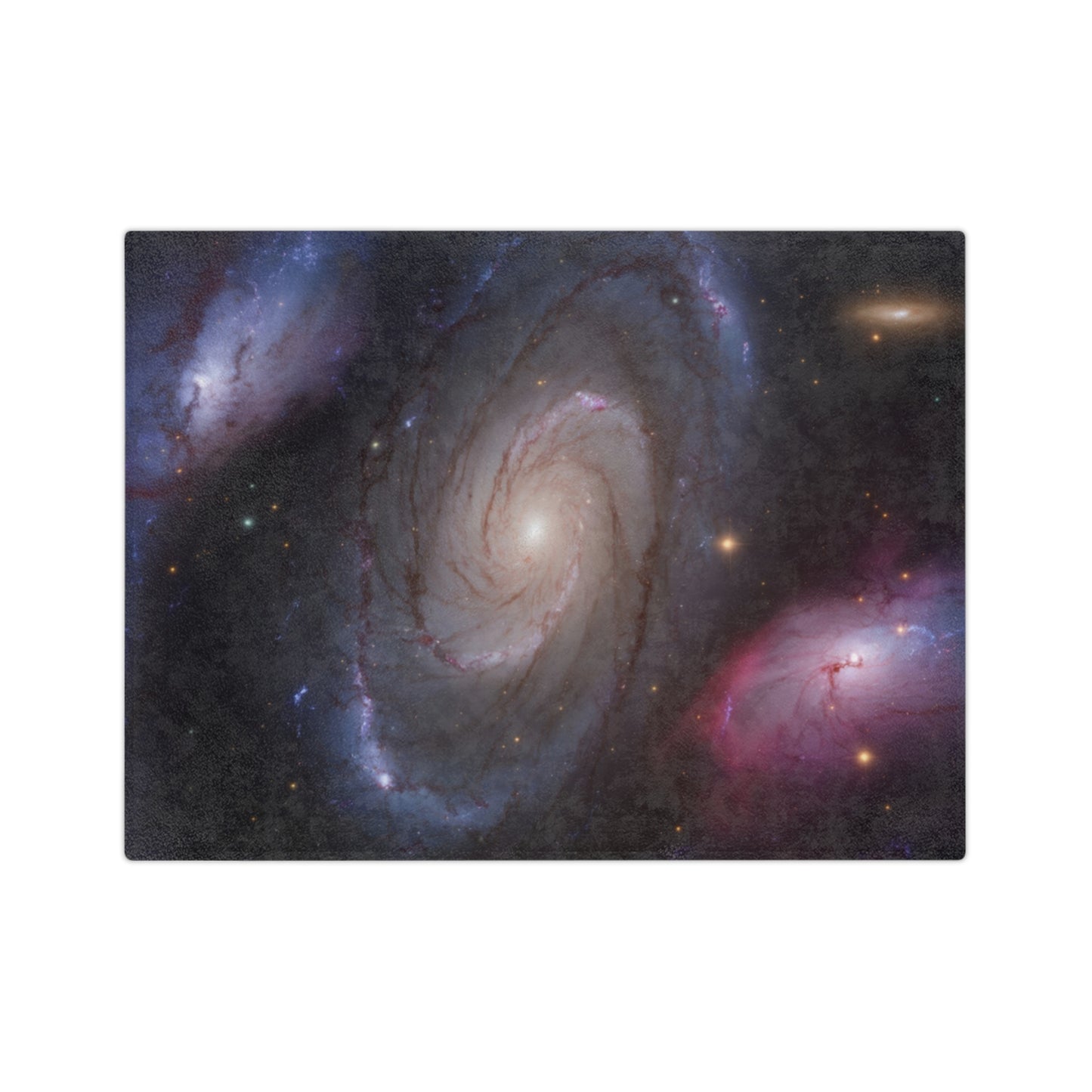 Cosmic Spiral Galaxy Velveteen Plush Blanket