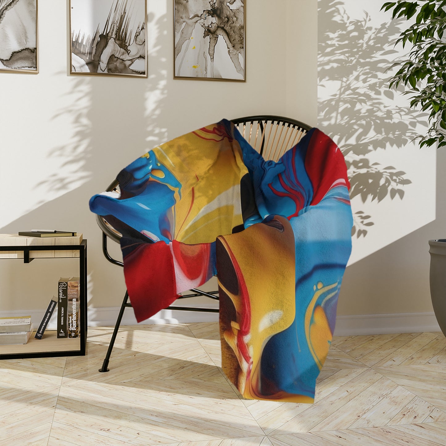 Vibrant Paint Drip Velveteen Blanket