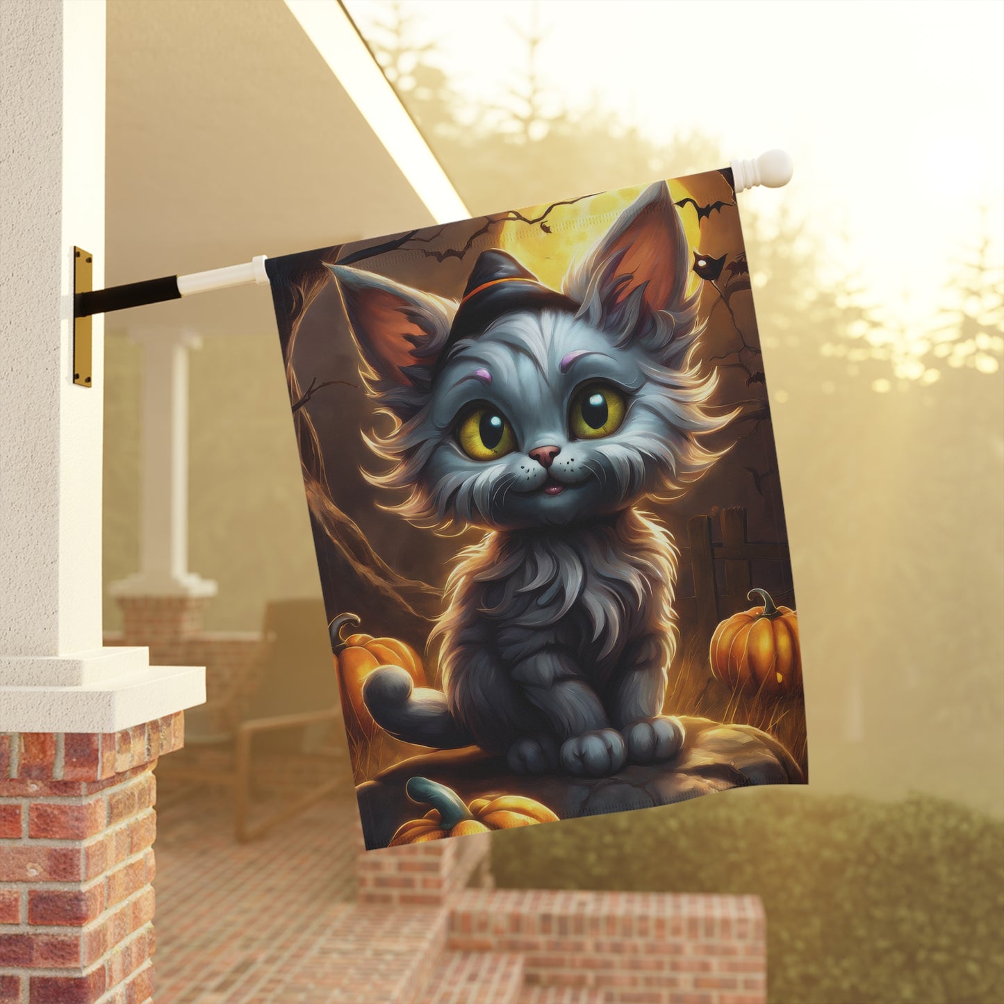 Cute Halloween Cat Garden Flag