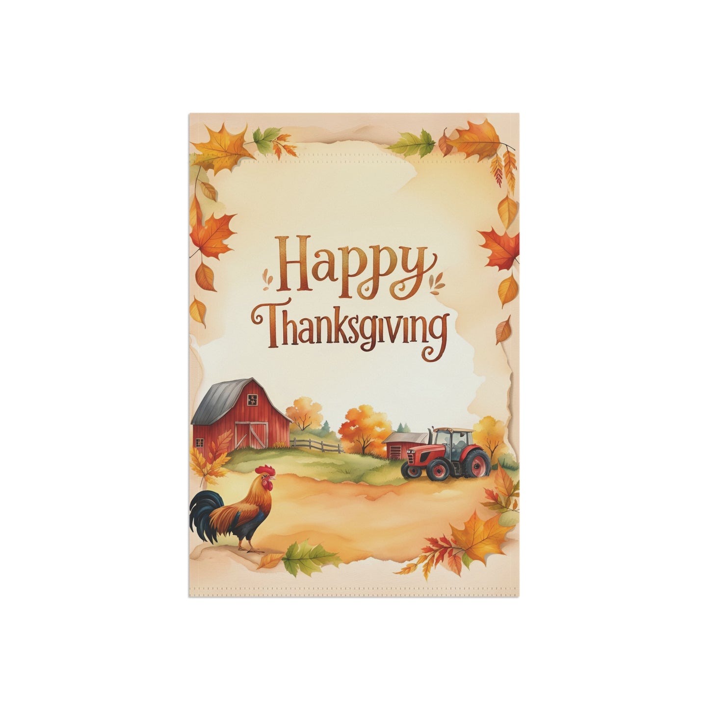 Happy Thanksgiving Rustic Fall Farm Garden Flag