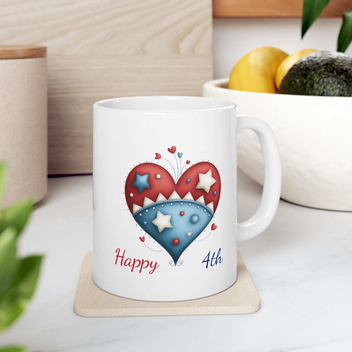 July 4th Heart Patriotic Coffee Mug