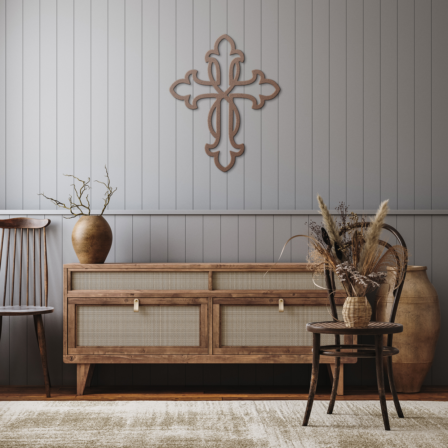 Beautiful_metal_infinity_cross_Copper_Rustic_Hallway_Mockup.png