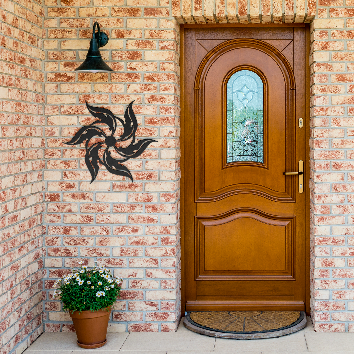Beautiful_metal_tribal_wall_decor_Black_Brick_Entrance_Mockup.png