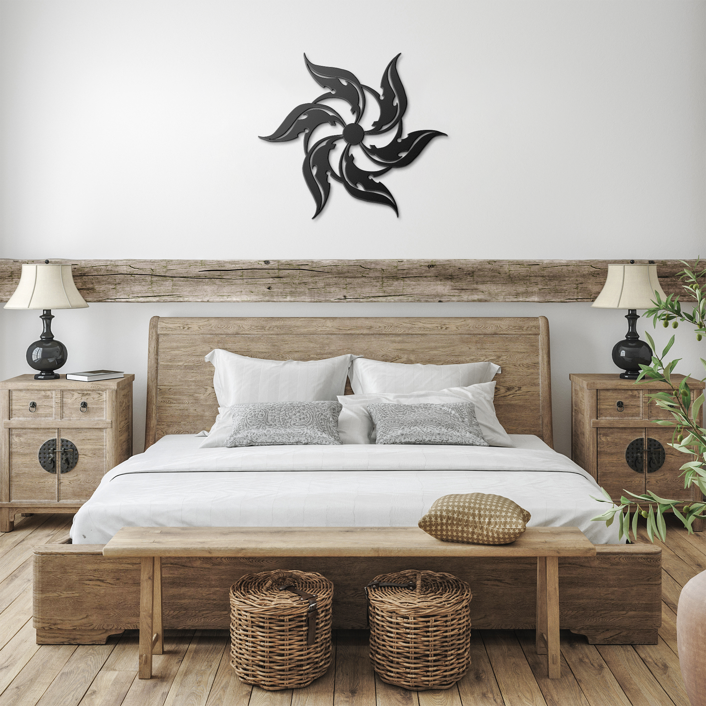 Beautiful_metal_tribal_wall_decor_Black_Farmhouse_Bedroom_Mockup.png