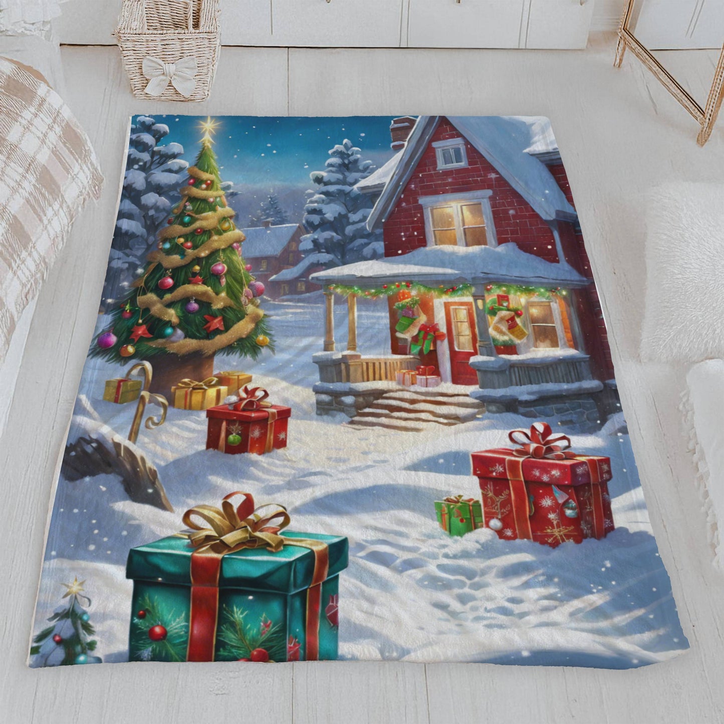 Cozy Holiday Velveteen Plush Blanket
