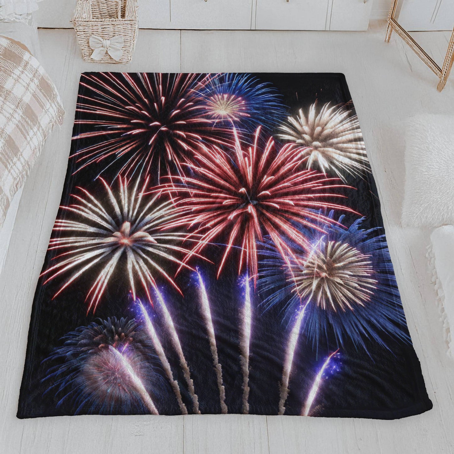 4th of July Fireworks Plush Blanket