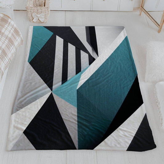 Modern Teal & Black Throw
