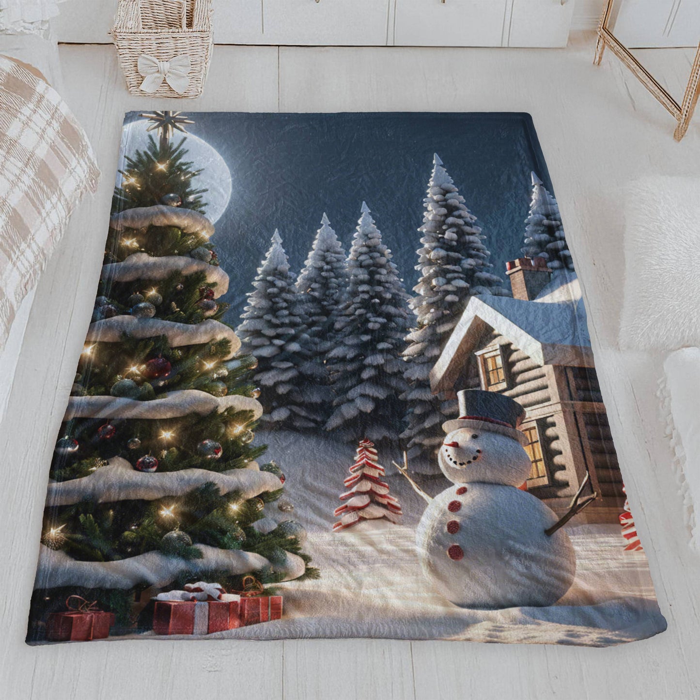 Holiday Snowman Snuggle Blanket