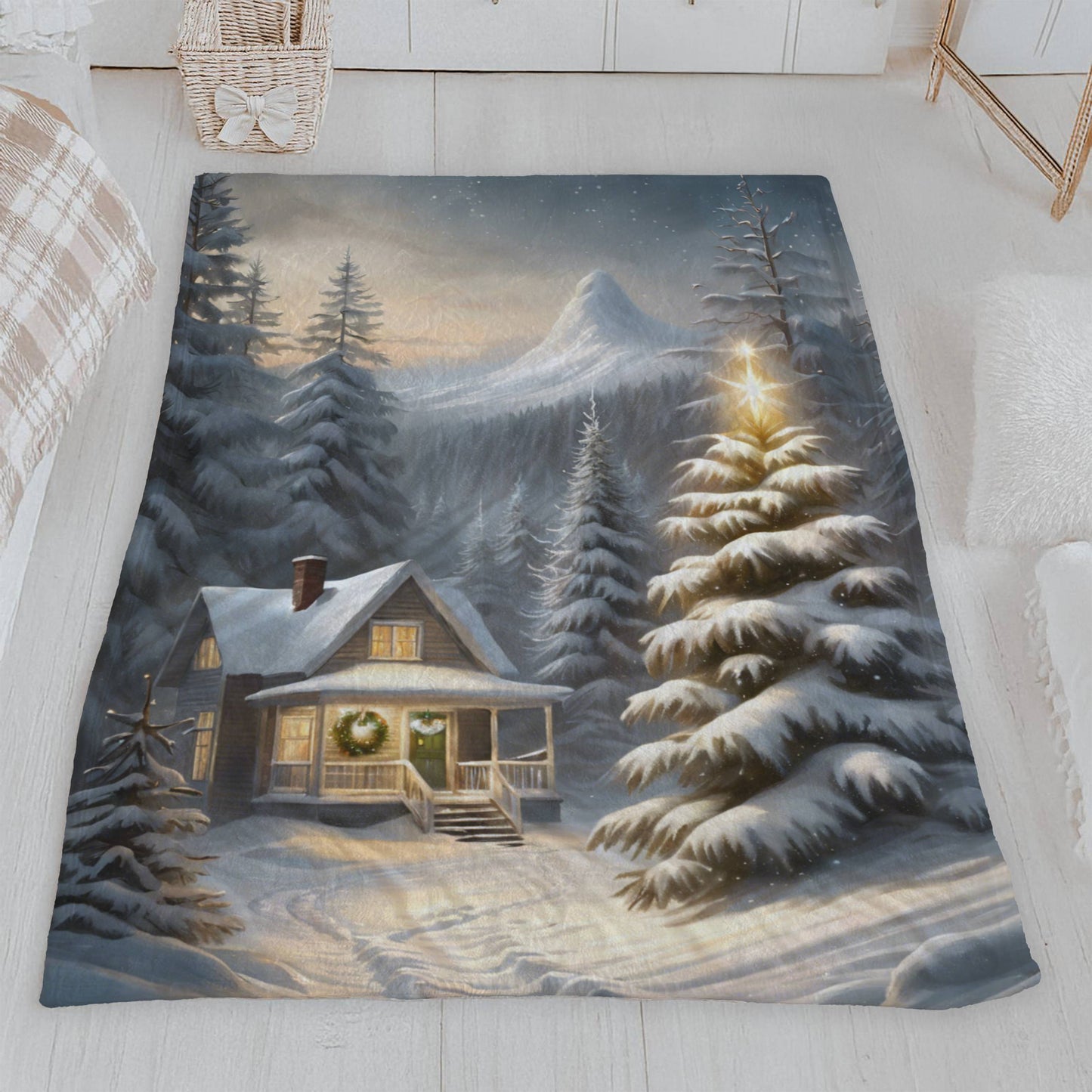 Festive Lodge Velveteen Blanket