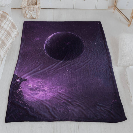 Purple Planet Velveteen Plush Blanket