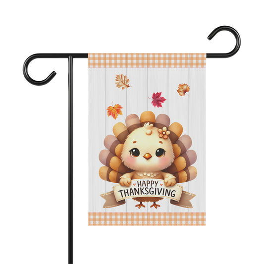 Cute Baby Turkey Thanksgiving Garden Flag