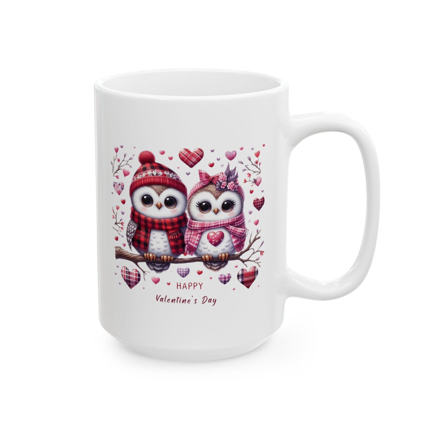 "Happy Valentine's Day" Owl Coffee Mug