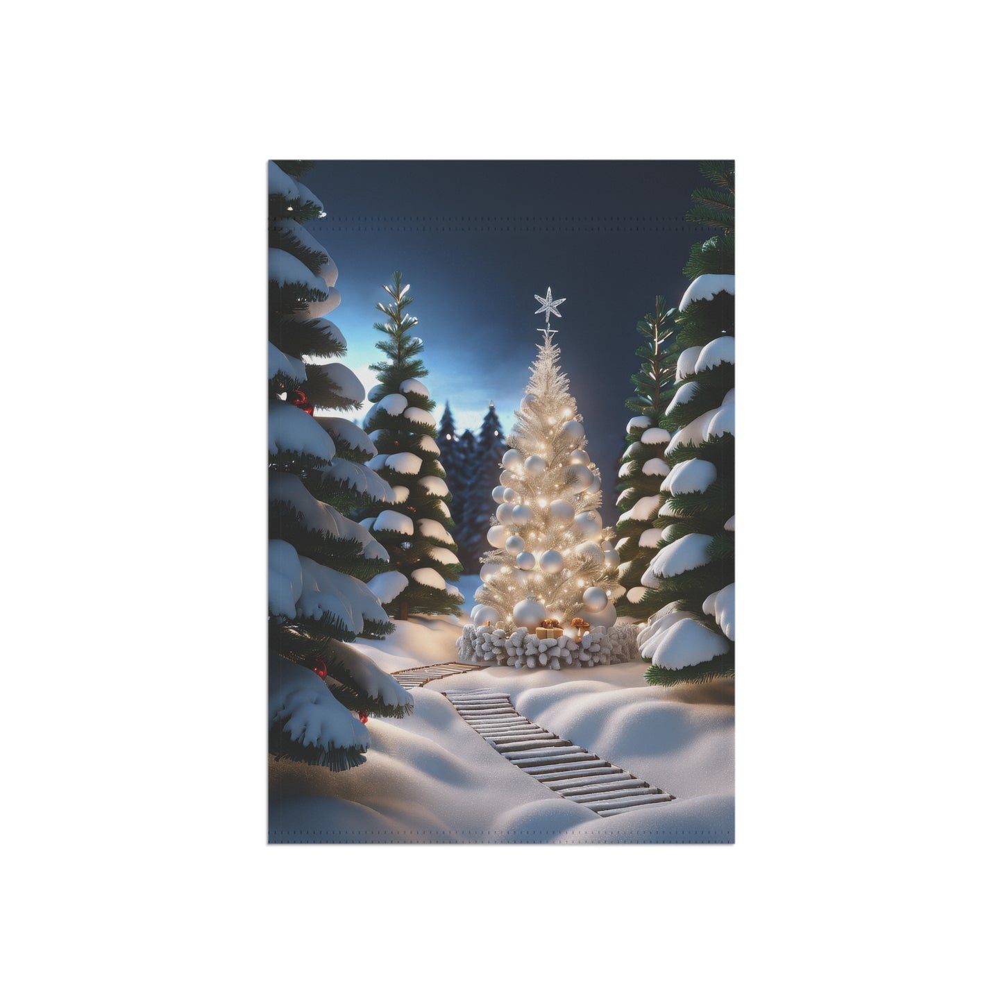 Magical Illuminated Forest Garden Flag