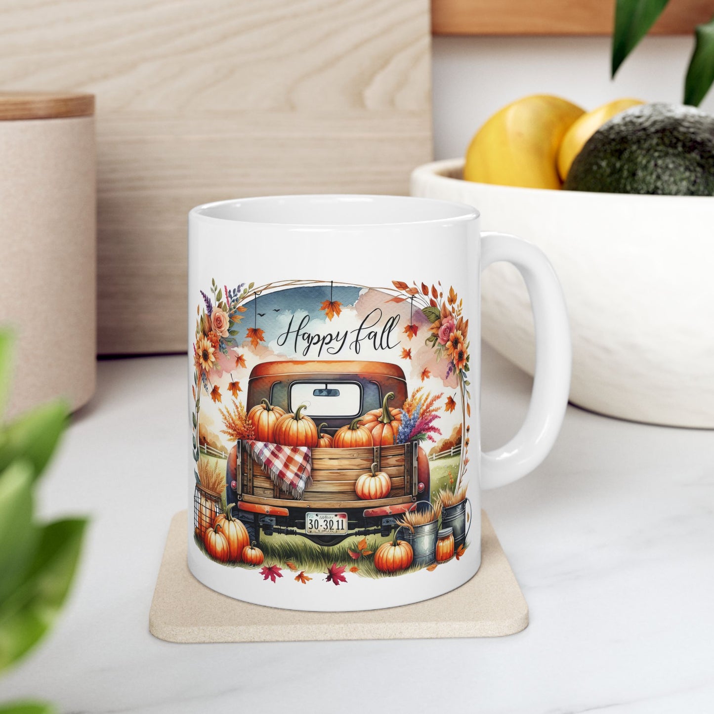 "Happy Fall" Vintage Truck Coffee Mug |