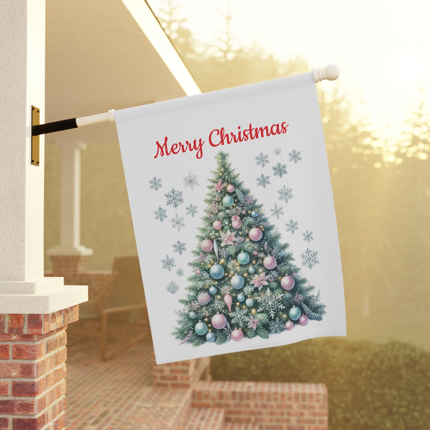 Elegant "Merry Christmas" Tree Garden Flag