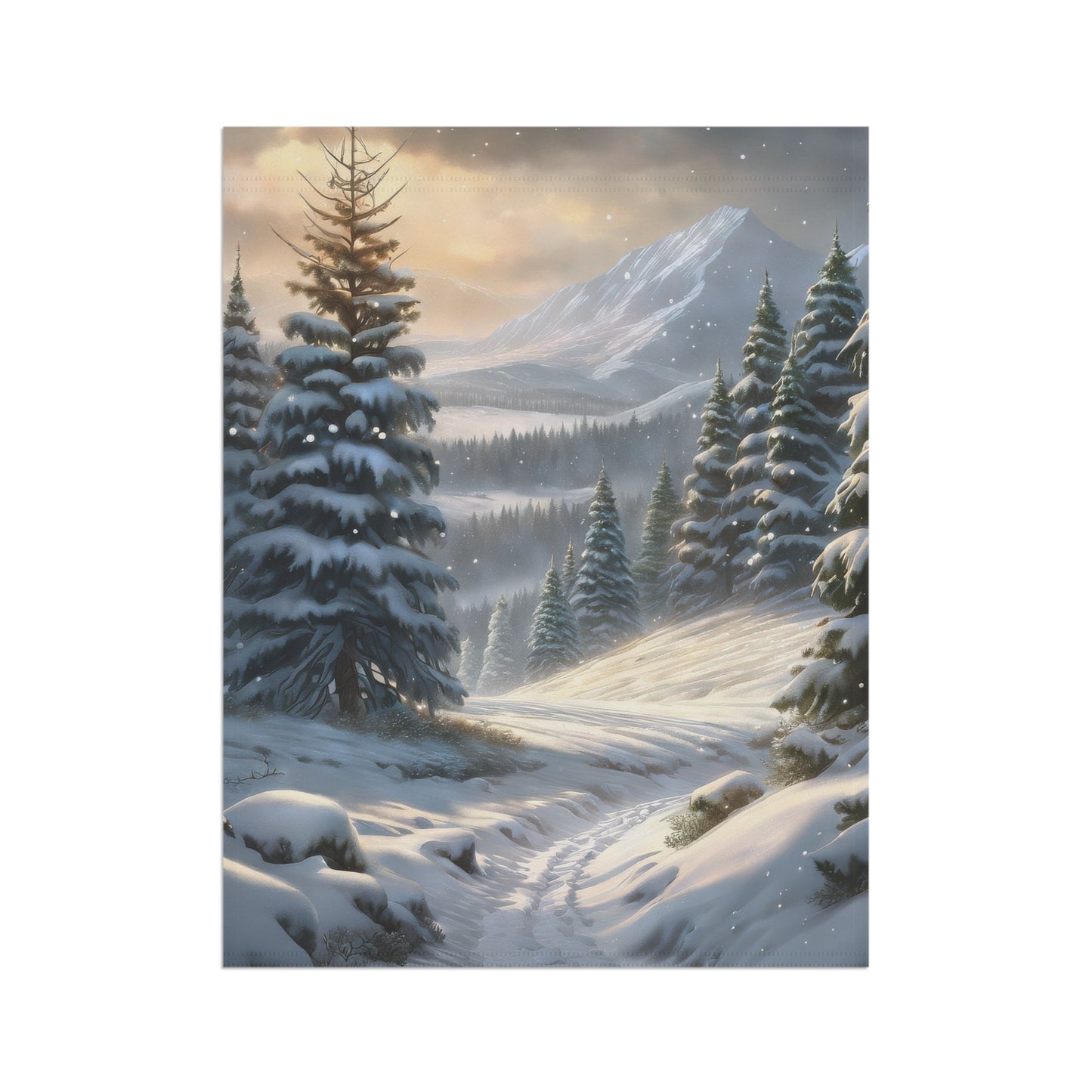 Beautiful Winter Wonderland Holiday Garden Flag/ House Banner