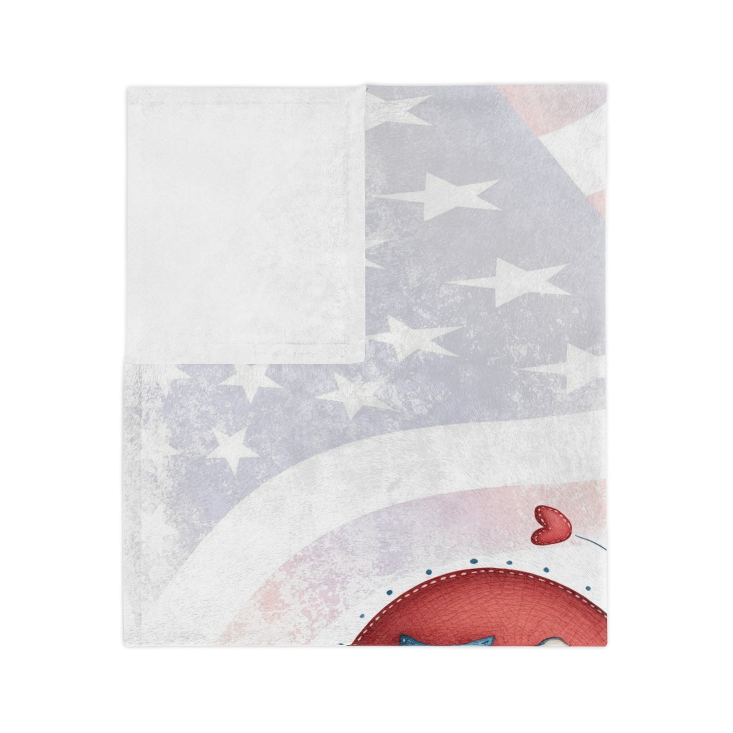 Happy 4th Patriotic Heart Velveteen Plush Blanket