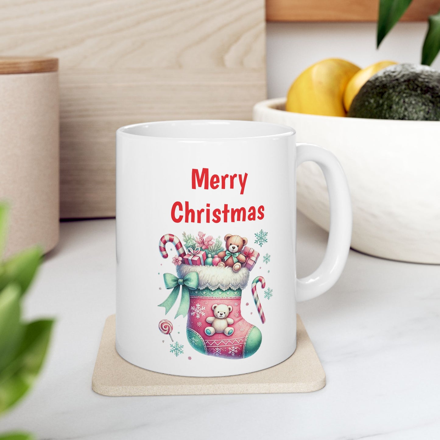 "Merry Christmas" Stocking Coffee Mug
