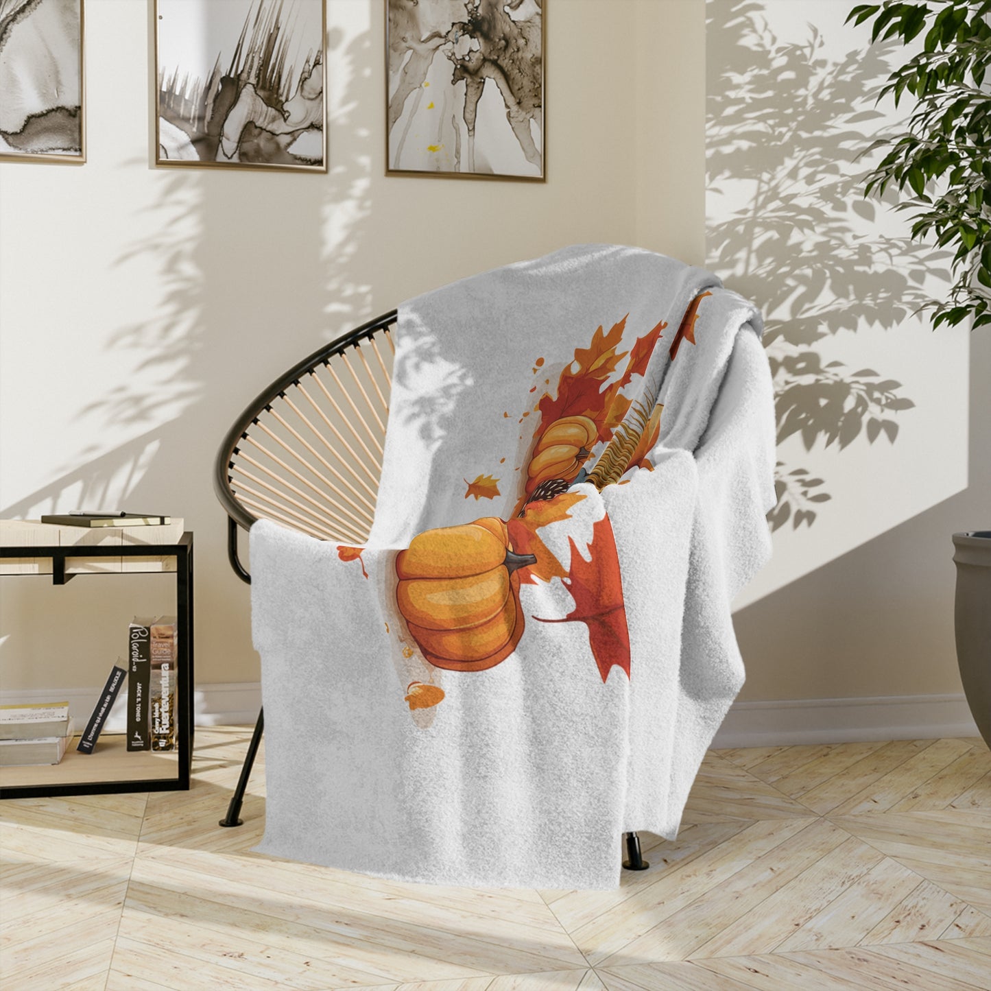 Hello Fall Scarecrow Velveteen Blanket