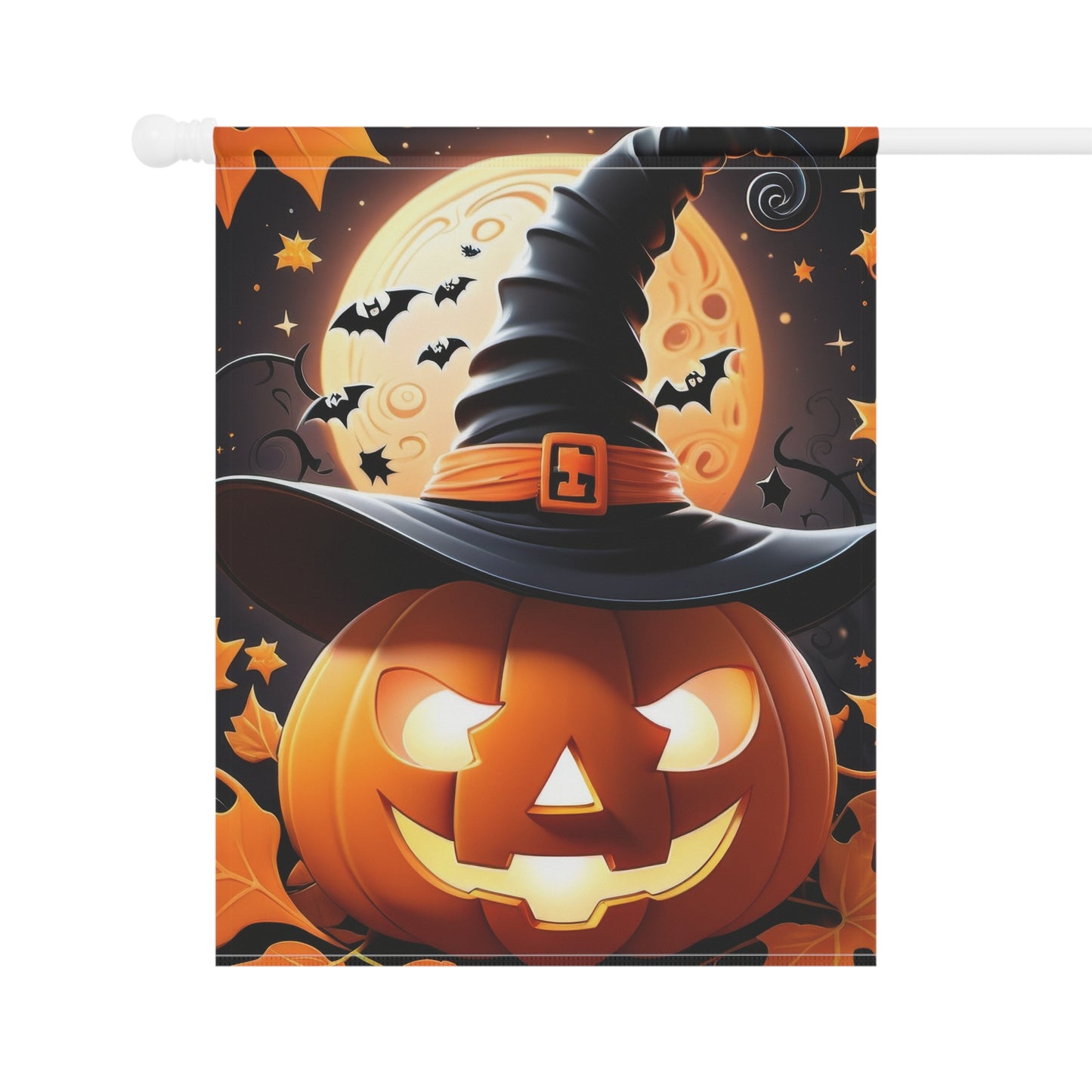 Smiling Pumpkin Witch Hat Halloween Garden Flag
