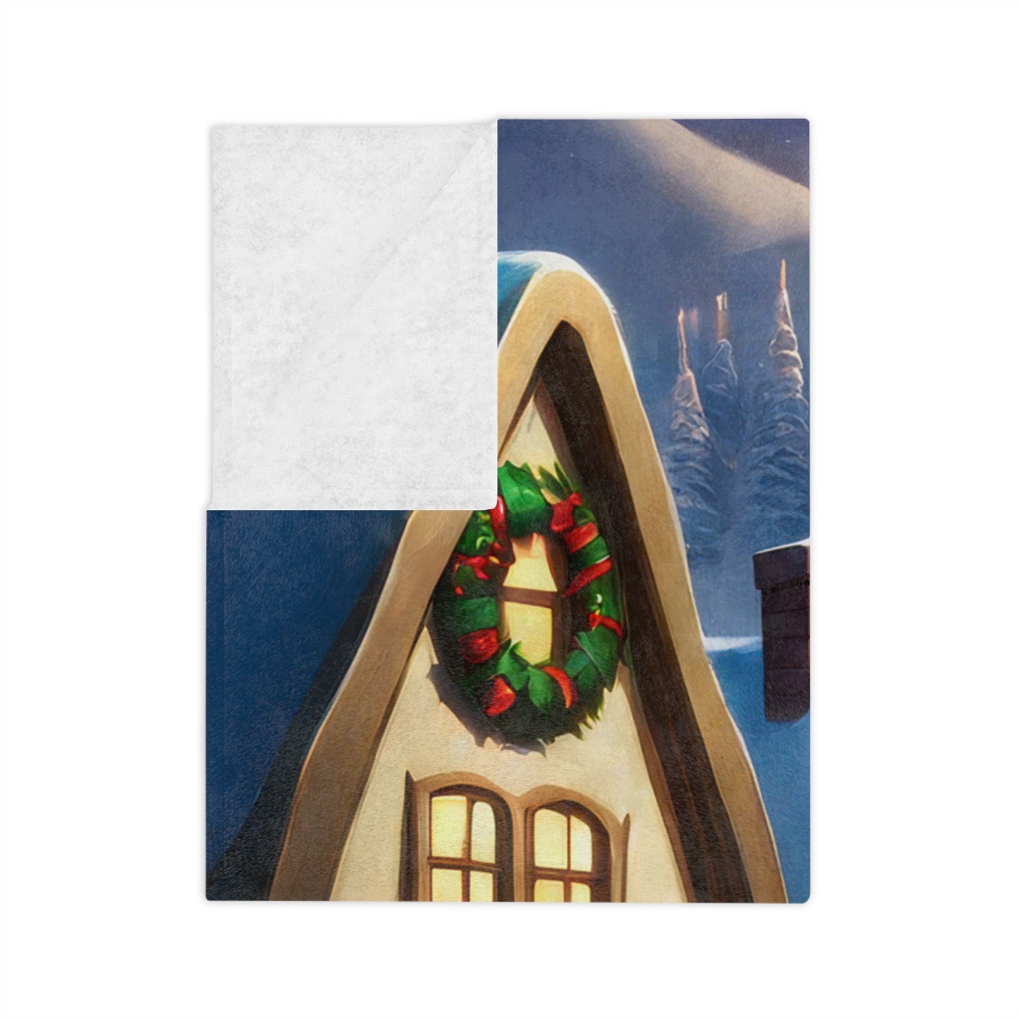Winter Christmas Village Velveteen Plush Blanket