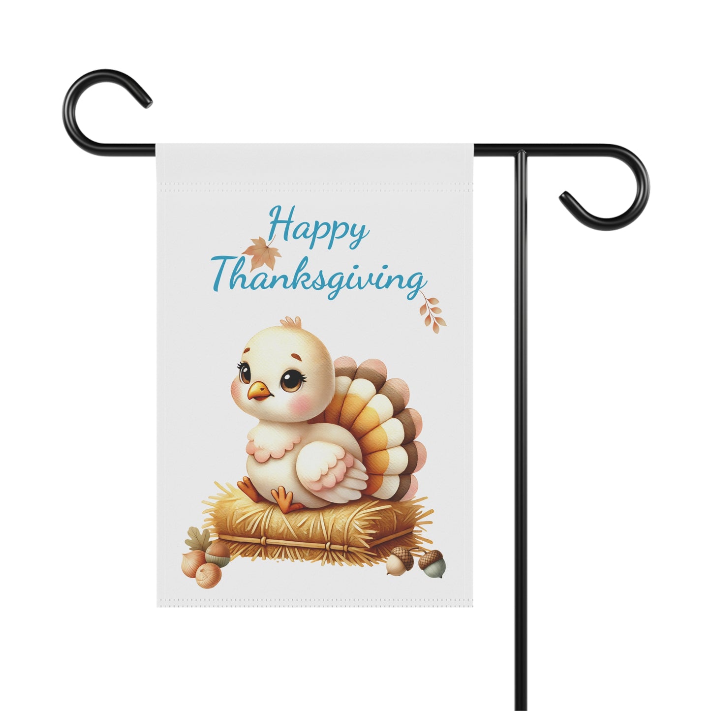 Happy Thanksgiving Cute Turkey Garden Flag