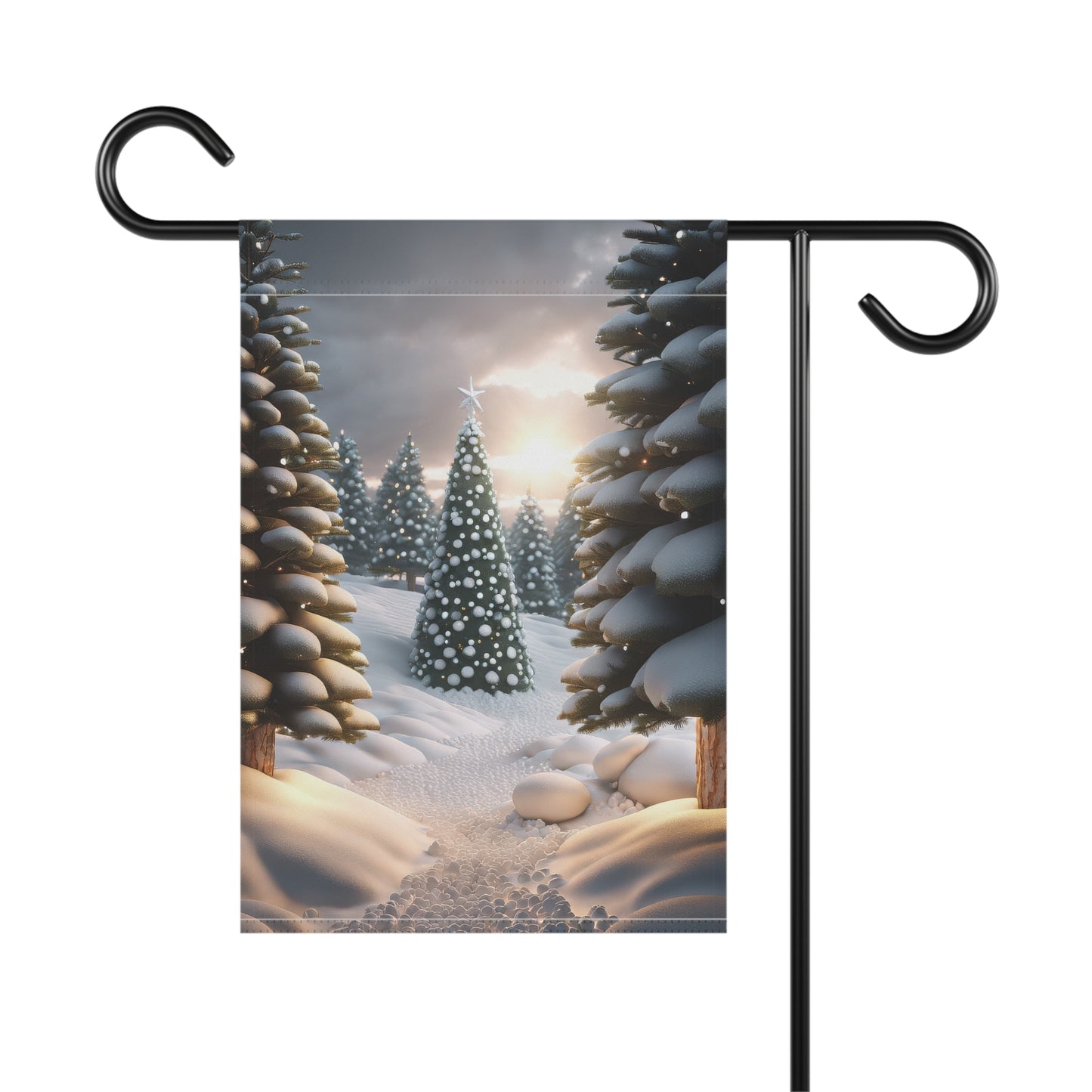 Snowy Scene Holiday Garden Flag/ House Banner