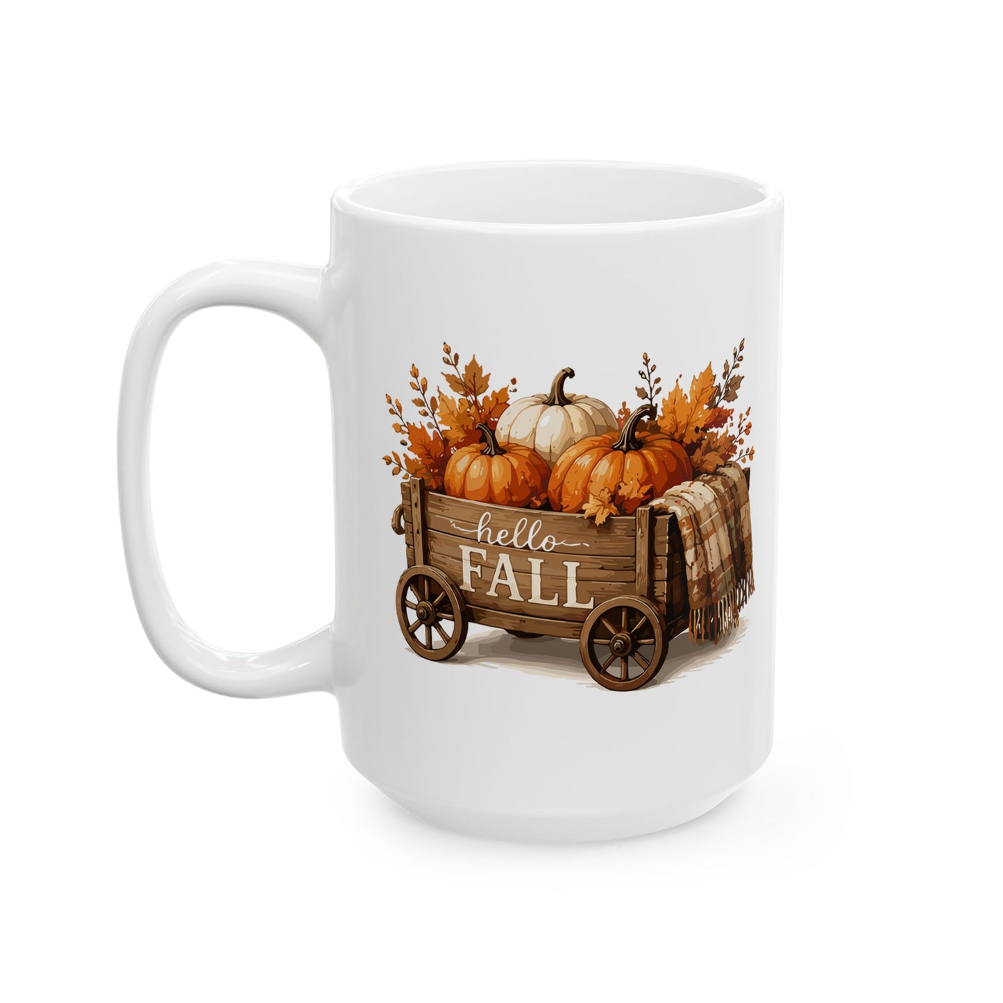 Hello Fall Wagon Ceramic Mug