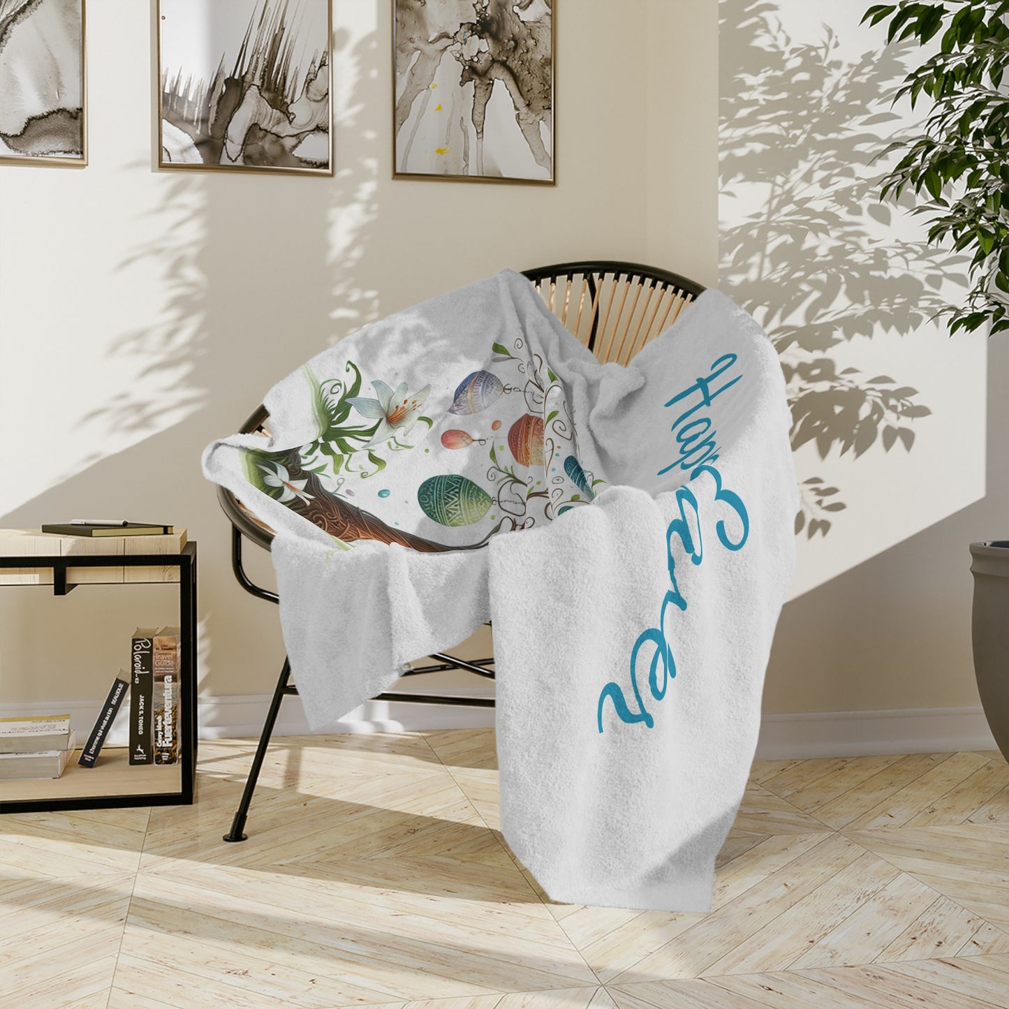 Easter Egg Tree Lightweight Velveteen Blanket