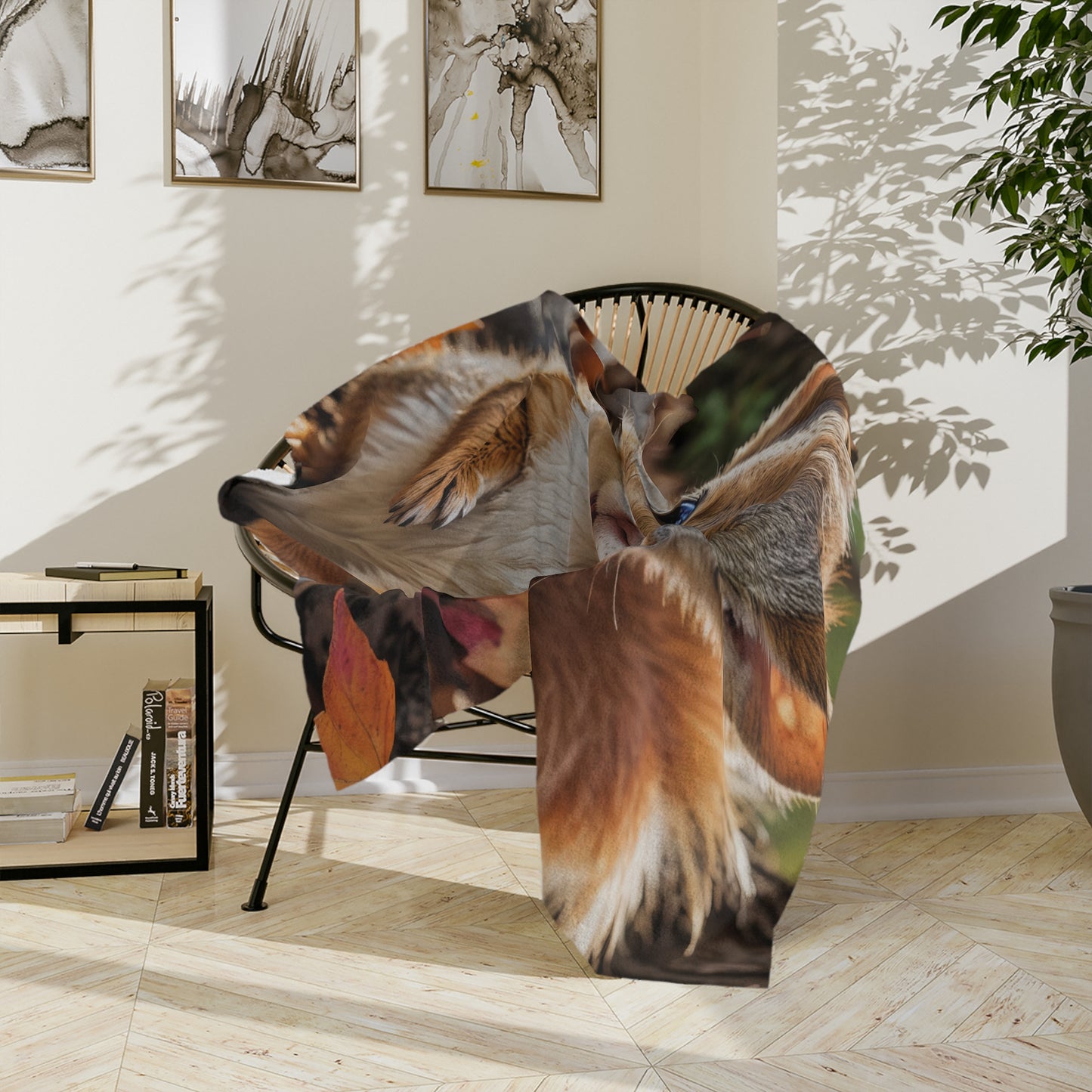 Adorable Autumn Squirrel Velveteen Blanket