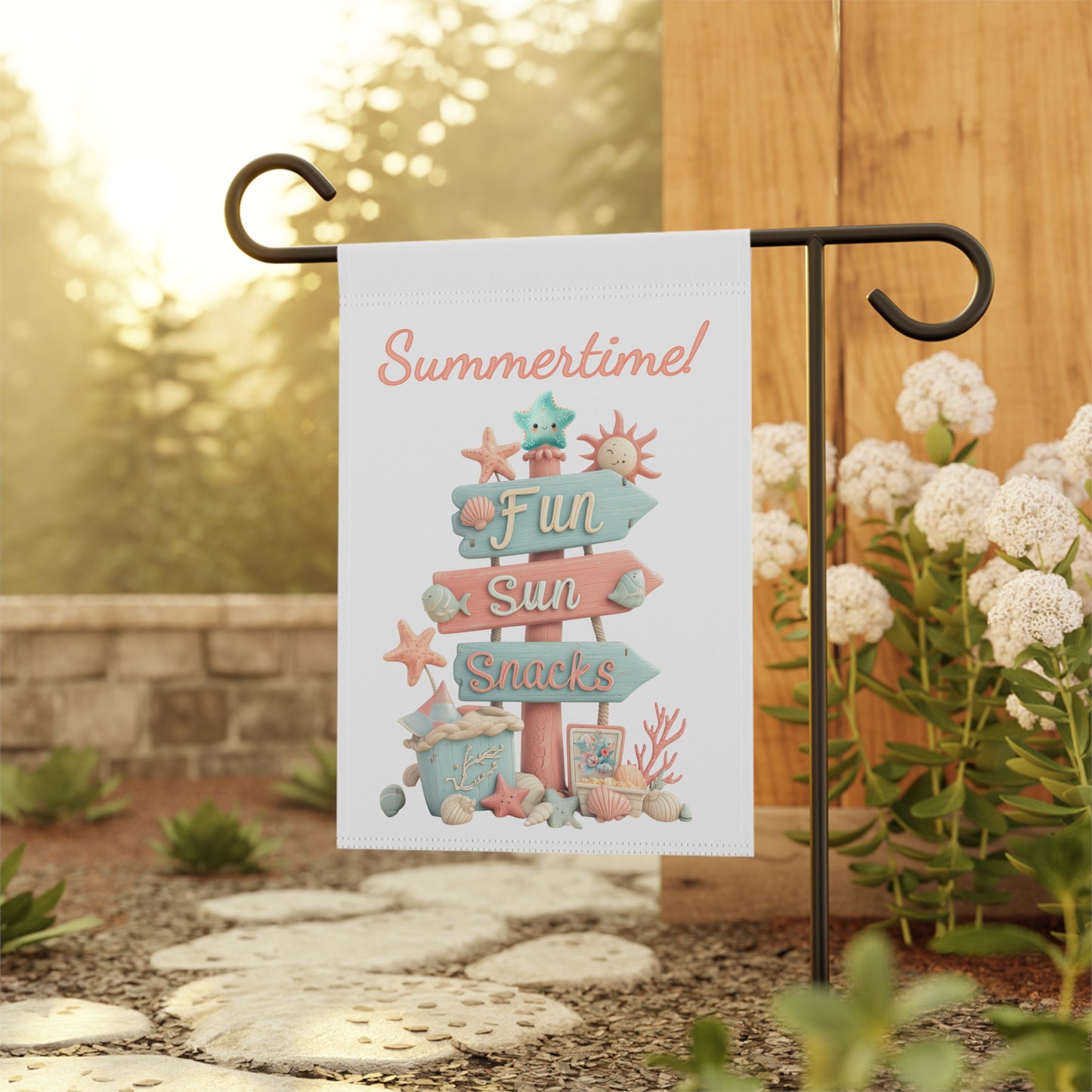 Summertime Sign Garden Flag