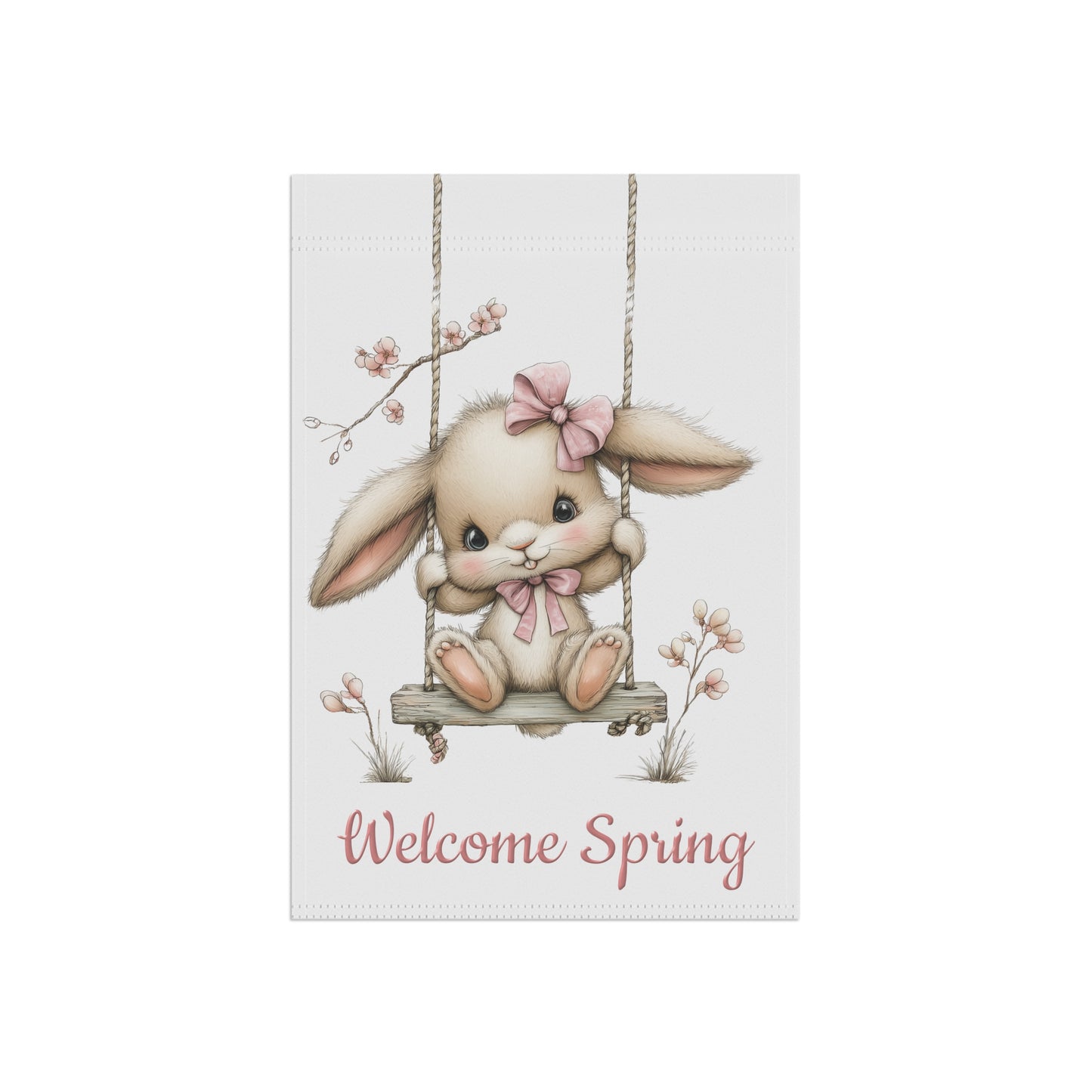 Cute Bunny Welcome Spring Flag