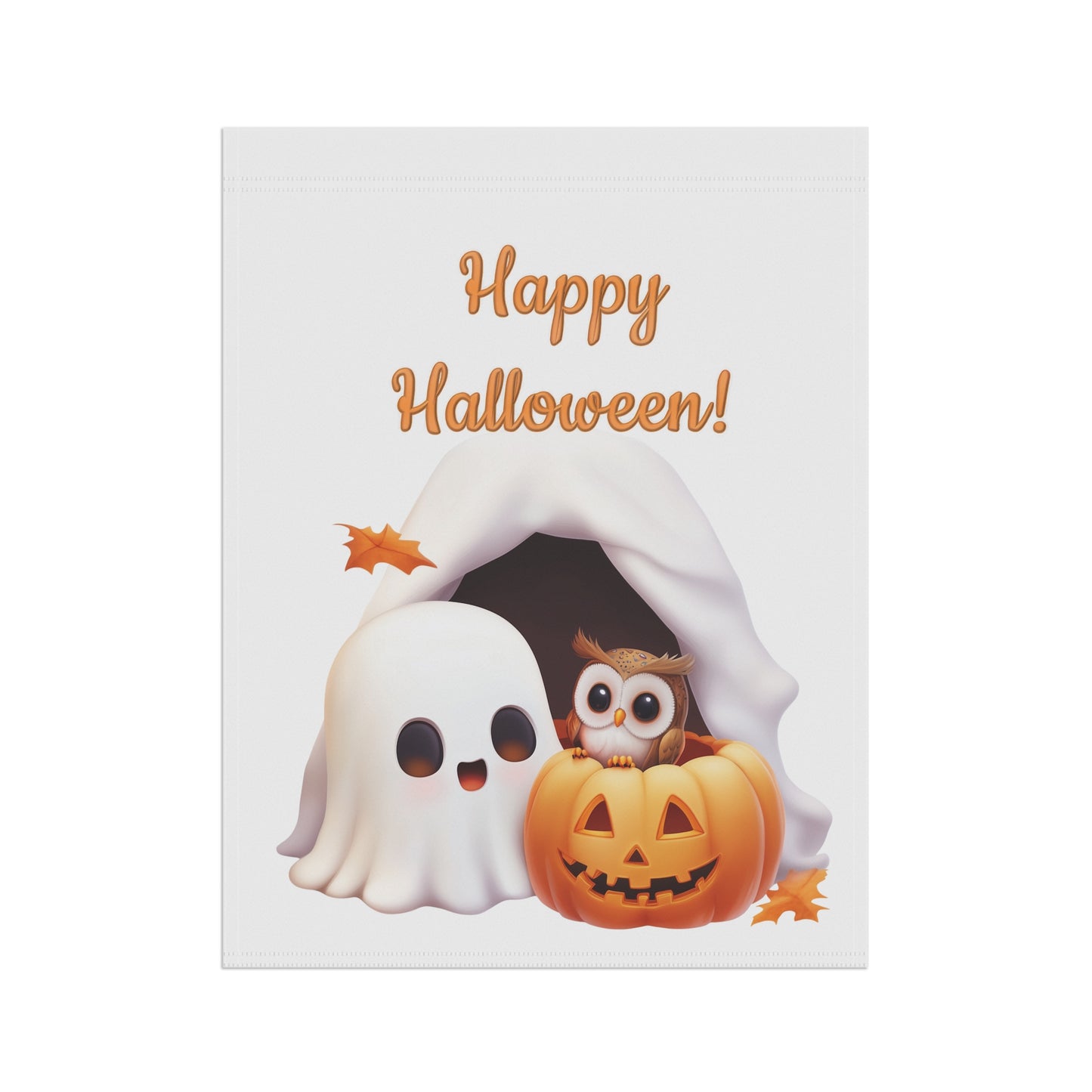 Cute Ghost & Owl Garden Flag