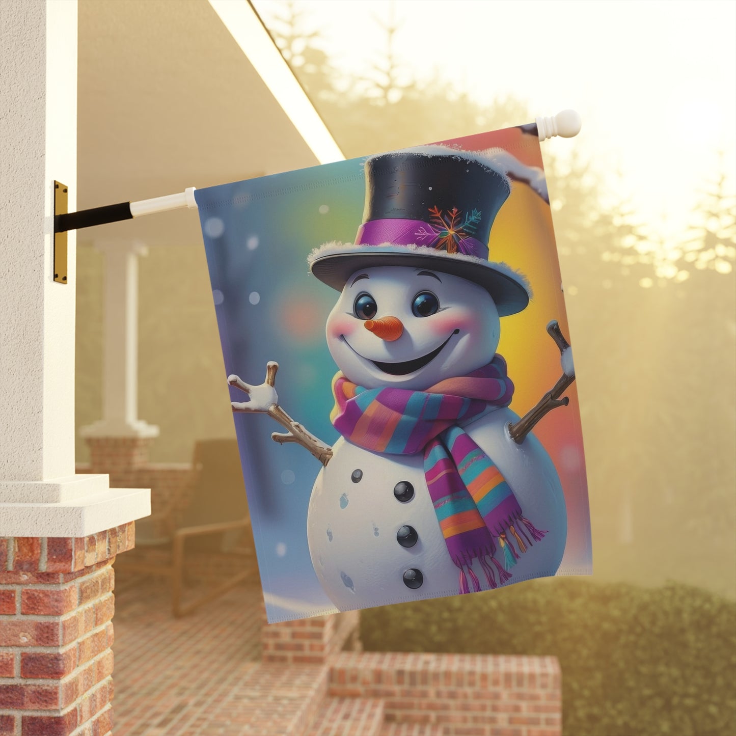 Vibrant & Cheerful Snowman Garden Flag