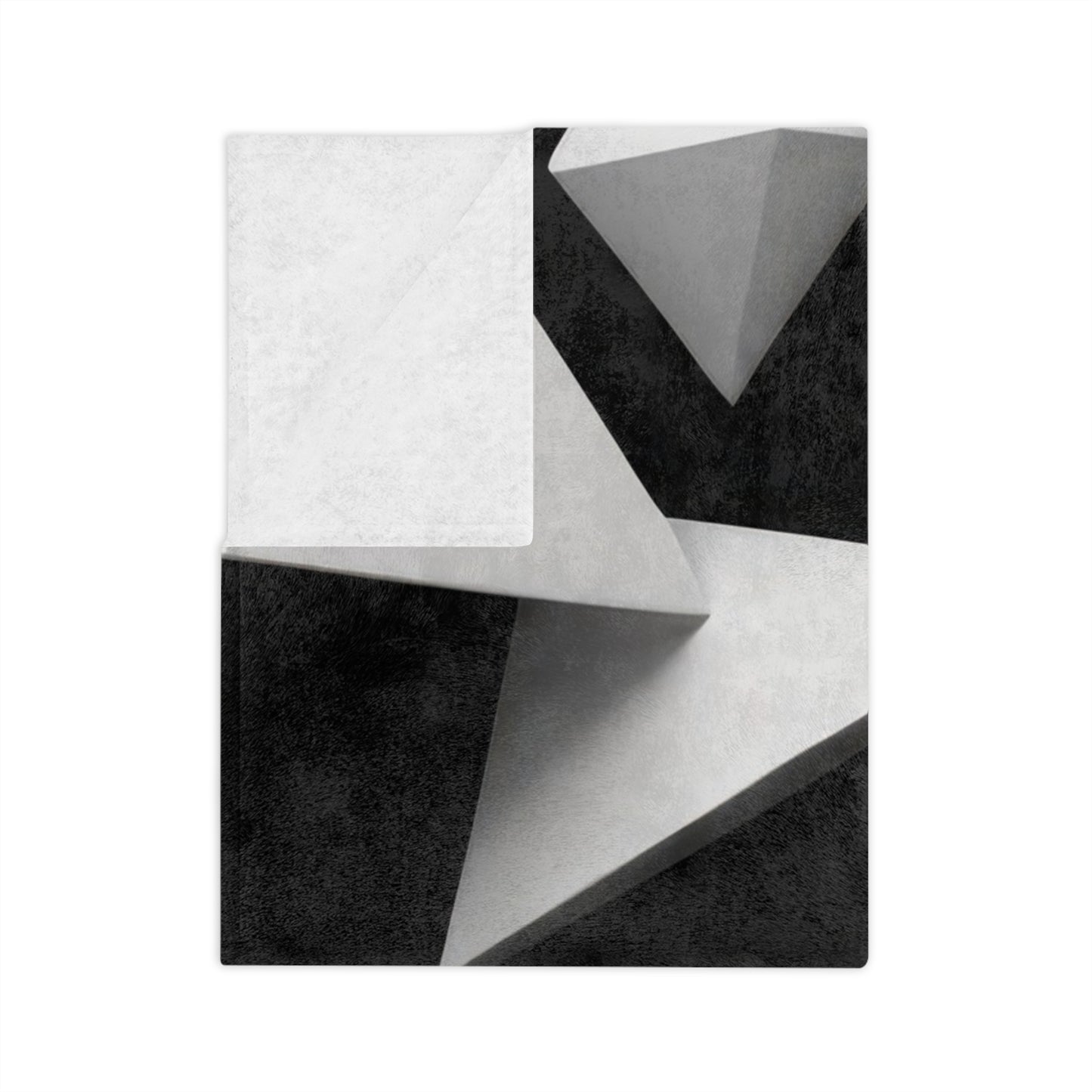 3D Geometric Black and White Velveteen Blanket