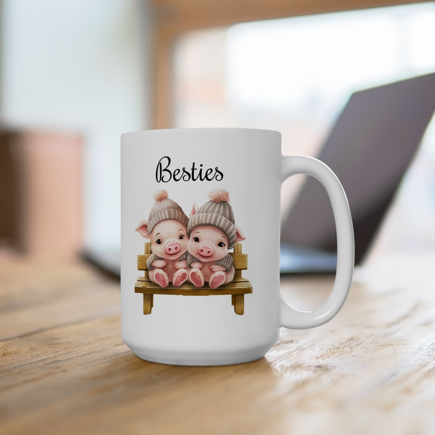 "Besties" Cute Piglet Coffee Mug