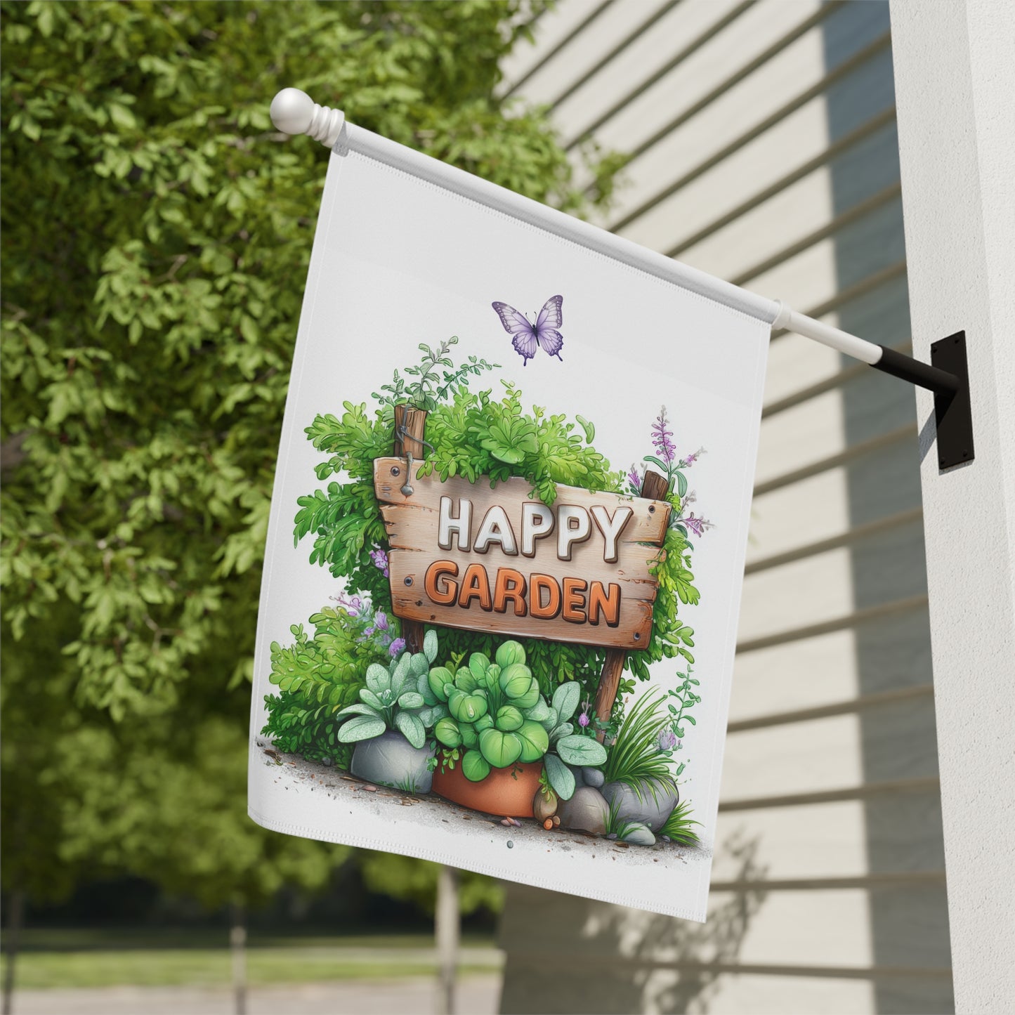Cute "Happy Garden" Flag