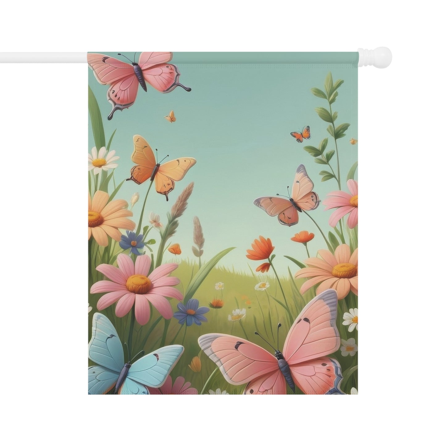 Spring Meadow Butterflies & Flowers Garden Flag