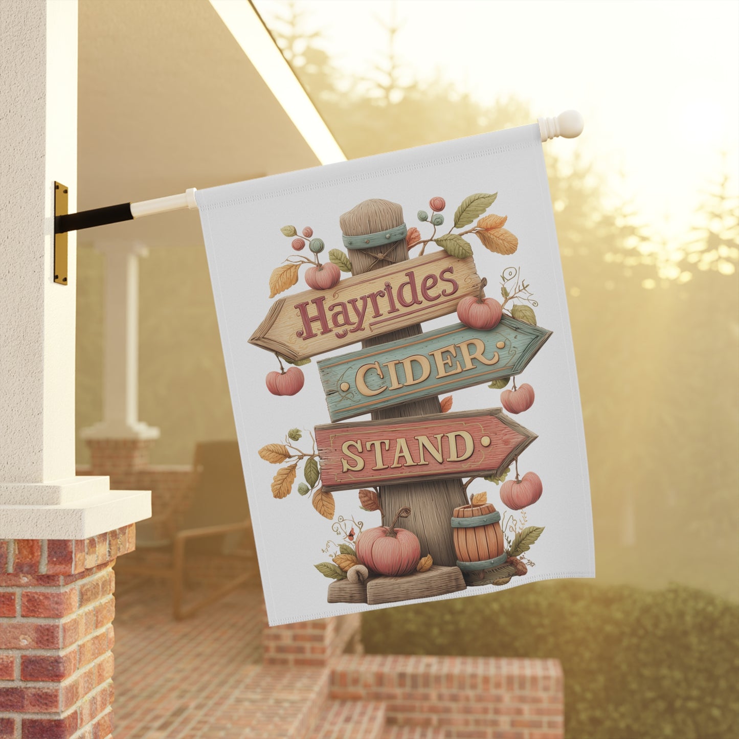 Pastel Autumn Garden Flag