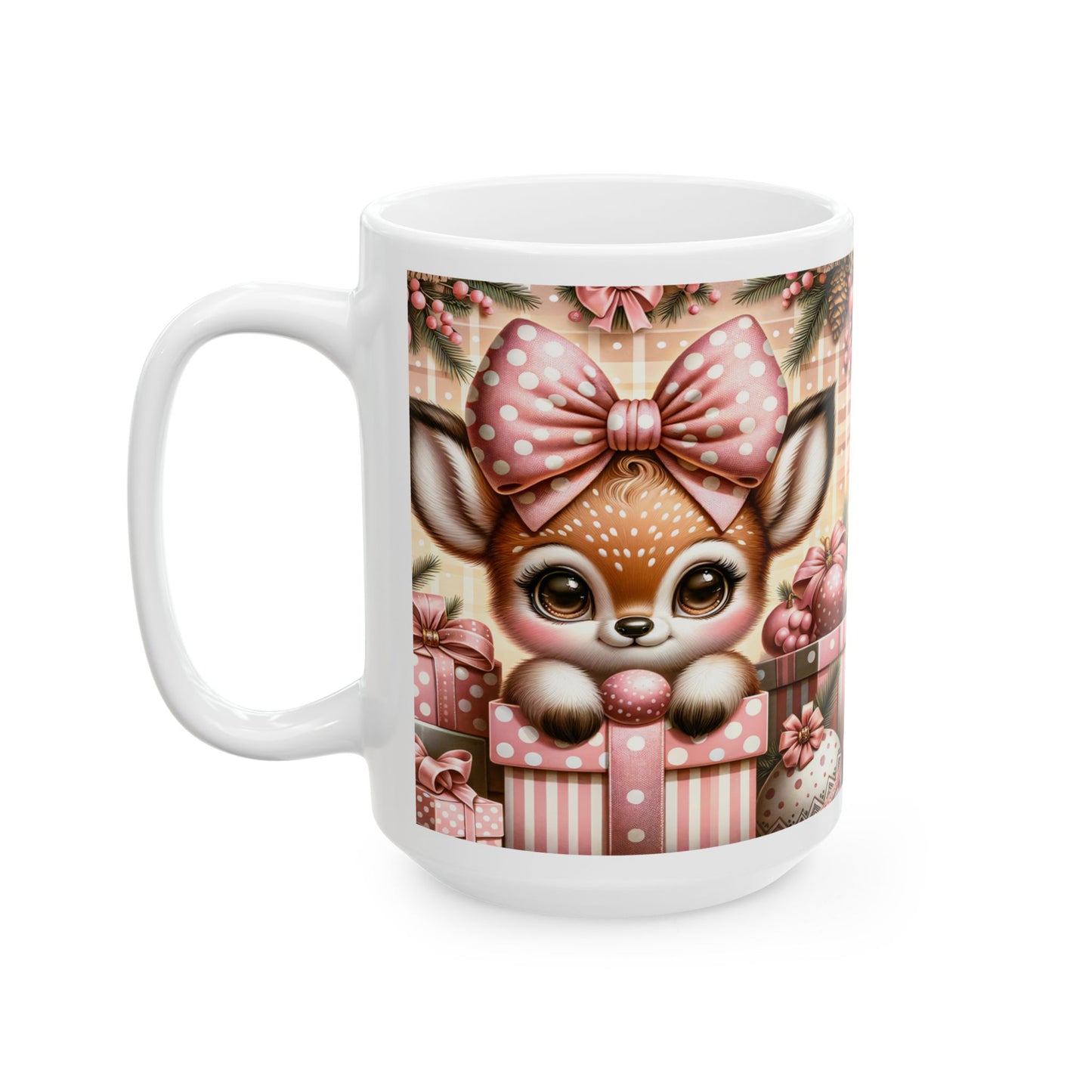 Adorable Christmas Fawn Coffee Mug