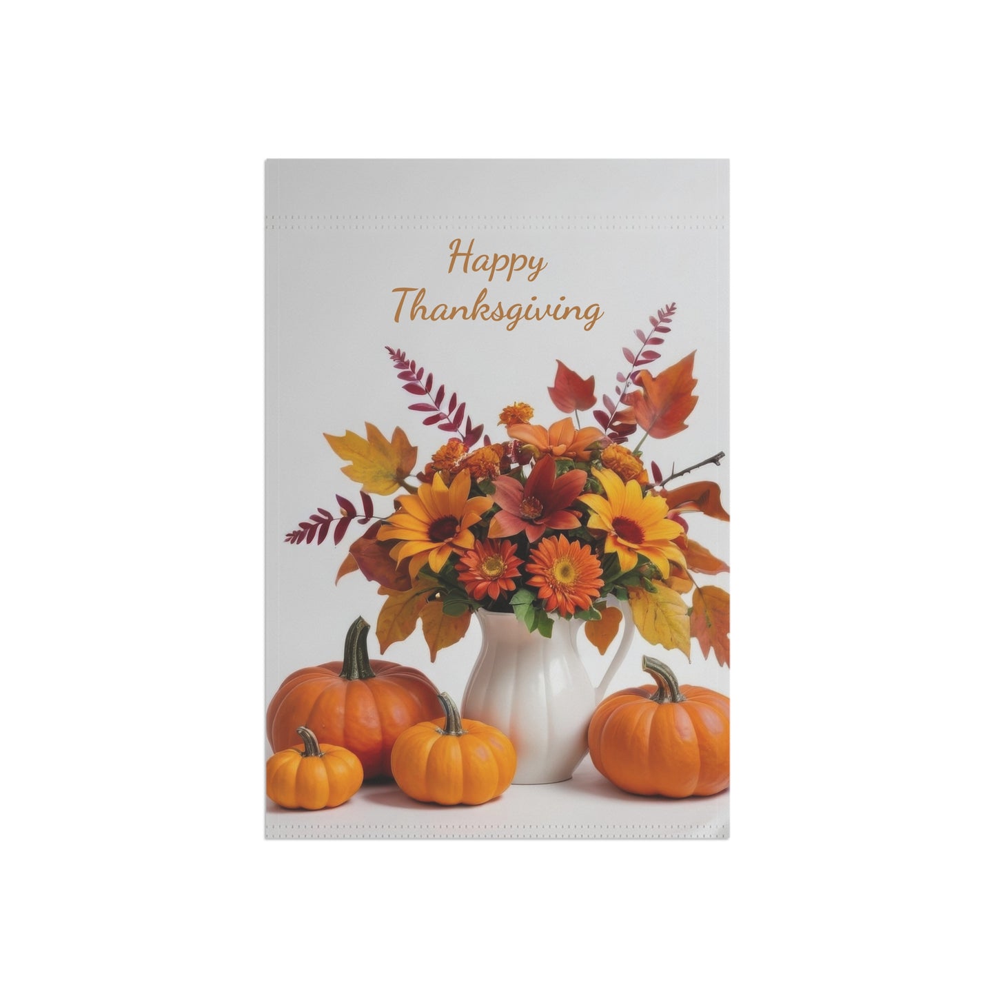Happy Thanksgiving Floral & Pumpkin Garden Flag