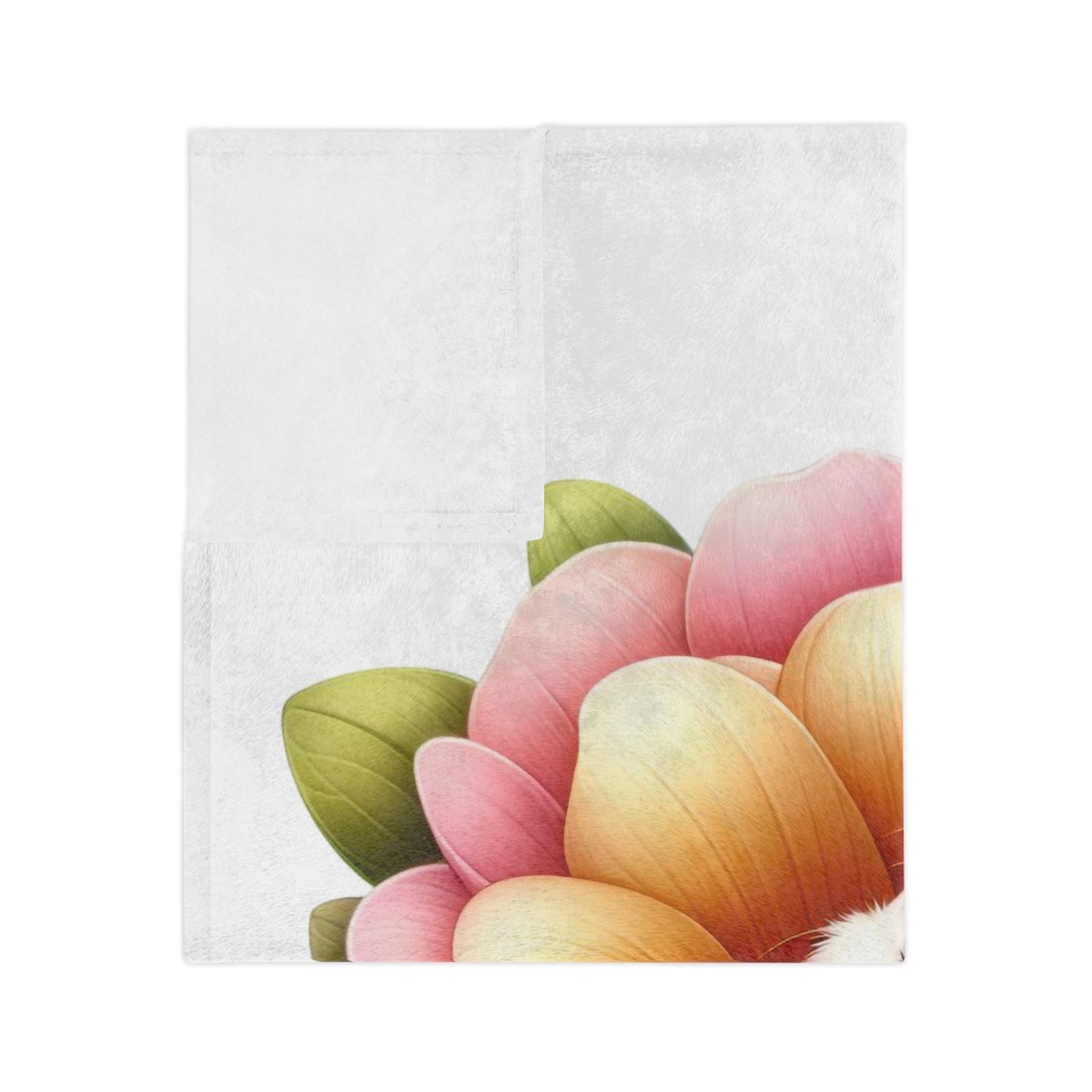 Lightweight Sweet Dreams Bunny in Bloom Velveteen Blanket