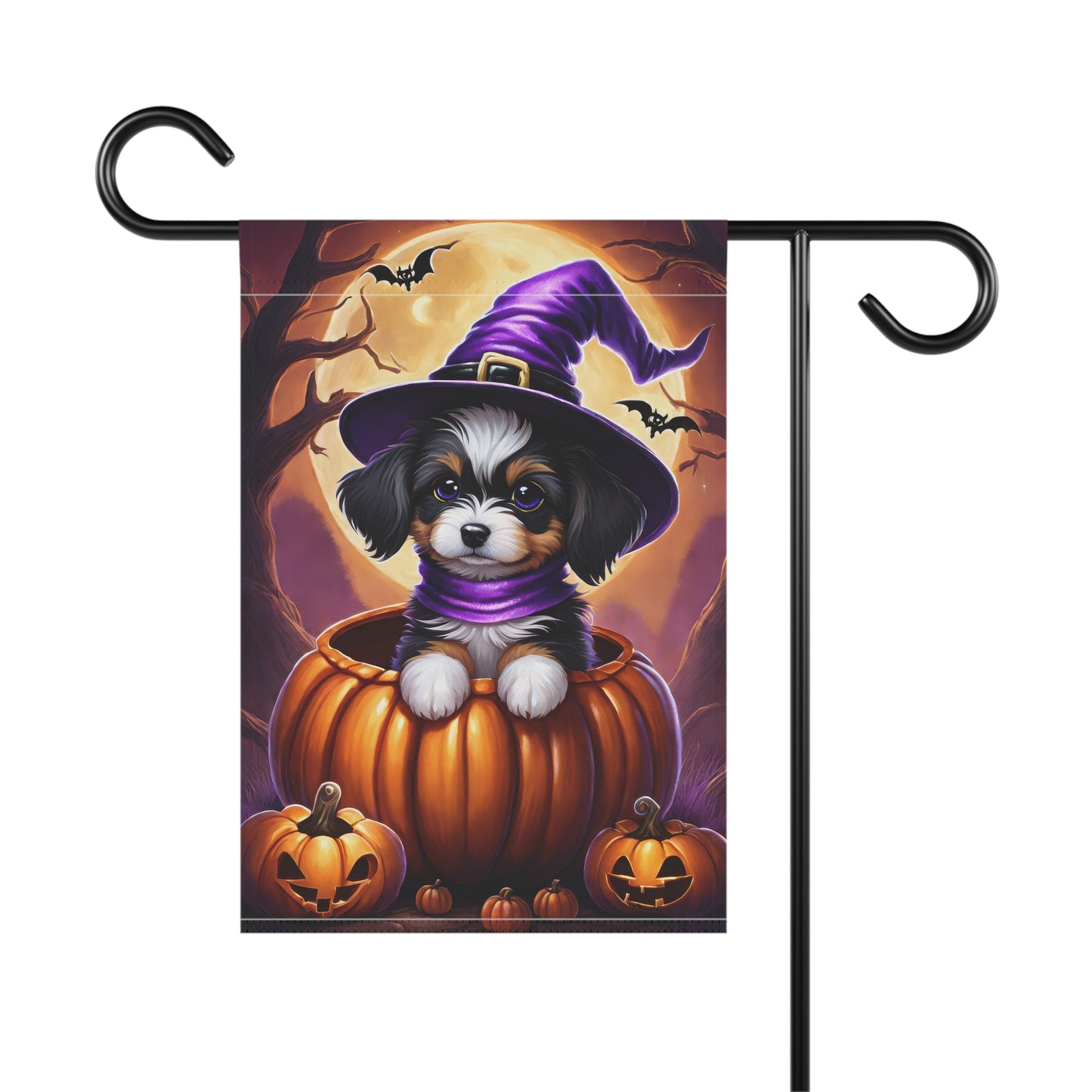 Cute Puppy Halloween Garden Flag/ House Banner