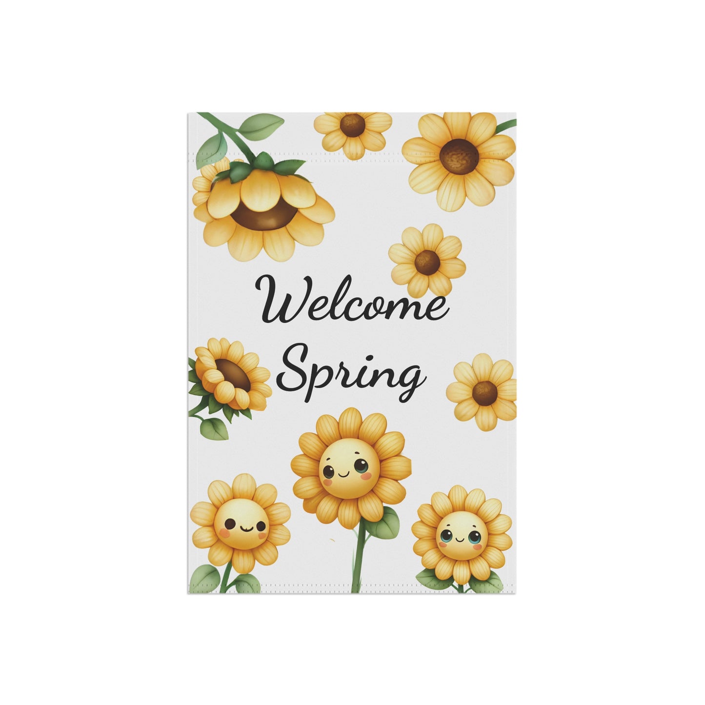 Cute Sunflower Welcome Spring Garden Flag