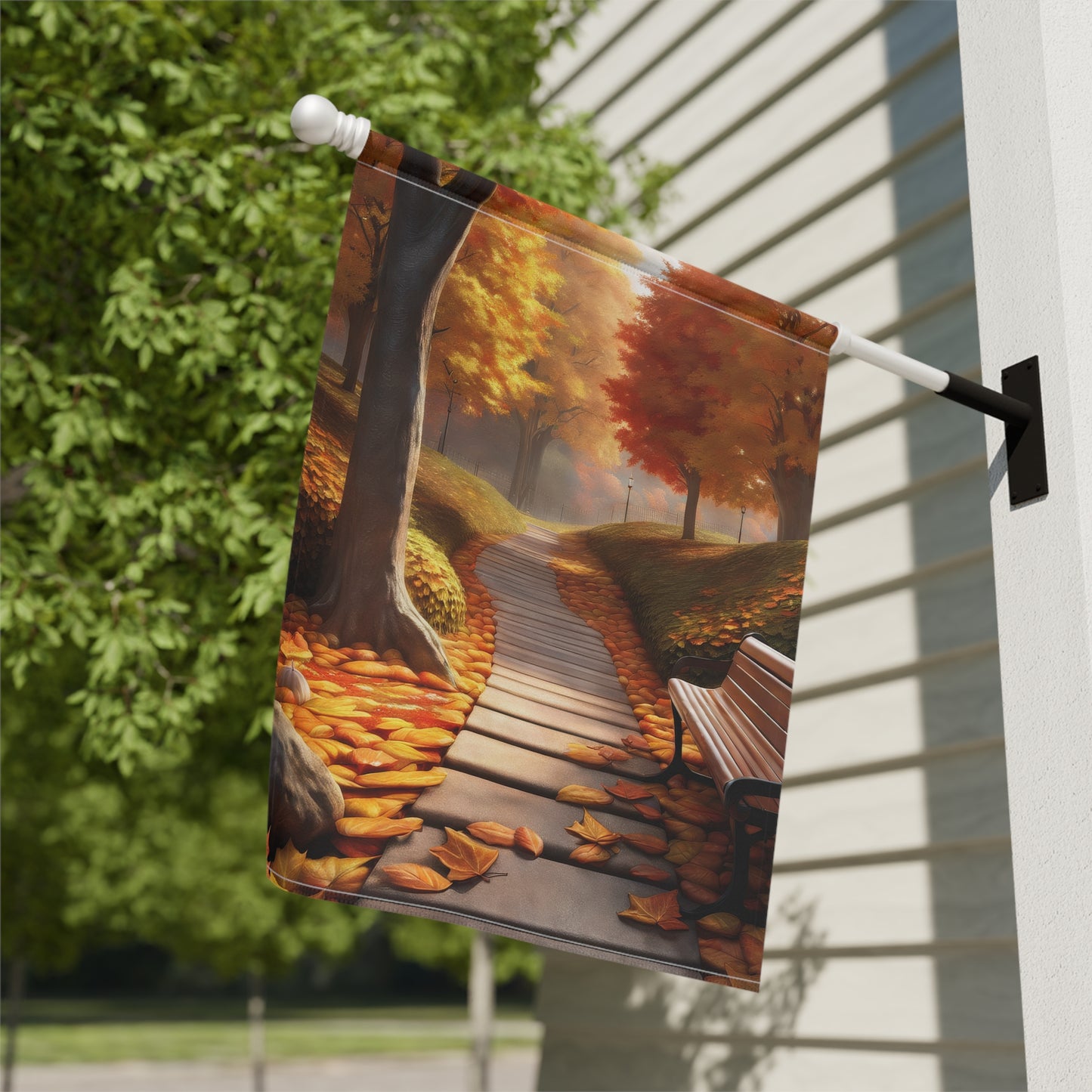 Scenic Autumn Garden Flag