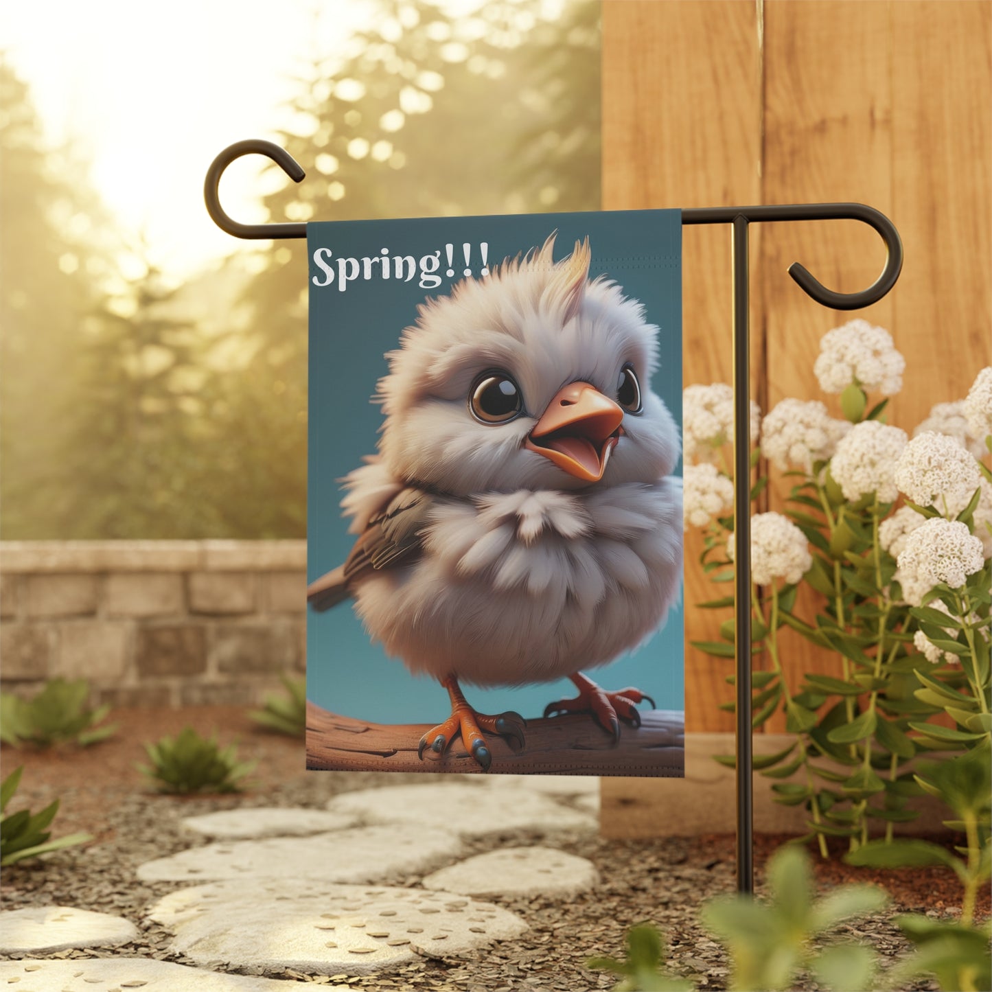 Adorable Baby Bird Spring Garden Flag