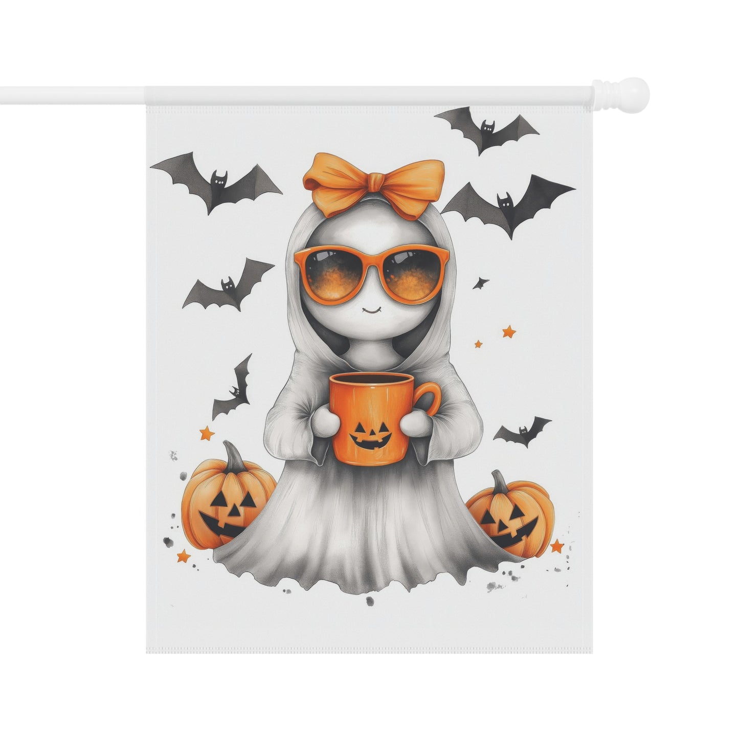 Cute Girl Ghost Halloween Flag